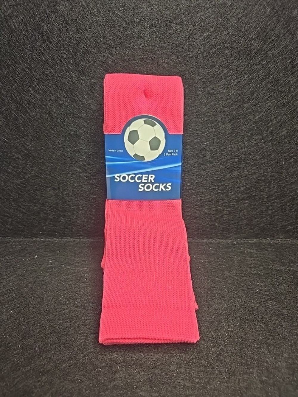 New Soxnet Brand Girls Soccer Sports Socks 3 Pack 7-9 Shoe Size 9-13.5